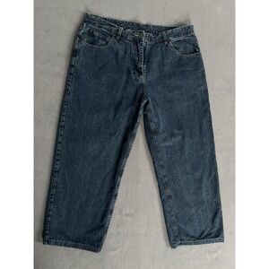 Woolrich Women's Fleece Lined Jeans 14 Denim Medium Wash Cotton Straight Winter